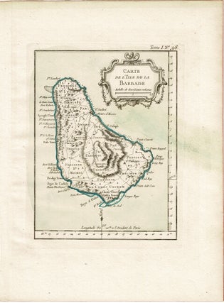 Item #59282 Carte de l'isle de la Barbade. Jacques Nicolas Bellin