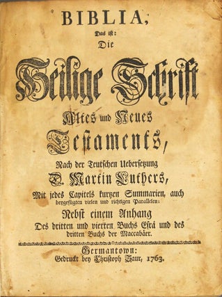 Biblia, das ist: die Heilige Schrift Altes und Neues Testaments, nach der deutschen Uebersetzung D. Martin Luthers...