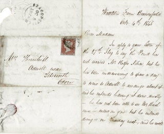 Small archive of letters largely between Henrietta Philippine Thornhill, nee Beaufoy, J. W. Newell Birch, Edward Cox, and George H. Hussey, concerning Thornhill’s tenancy at Adwell House, Oxfordshire