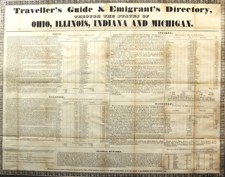Item #59397 Traveller's guide & emigrant's directory, through the states of Ohio, Illinois, Indiana and Michigan