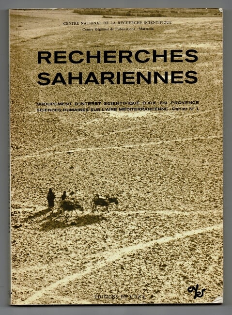 Item #59429 Recherches Sahariennes. Cahier No. 1 [all published?]. Camps, abriel.