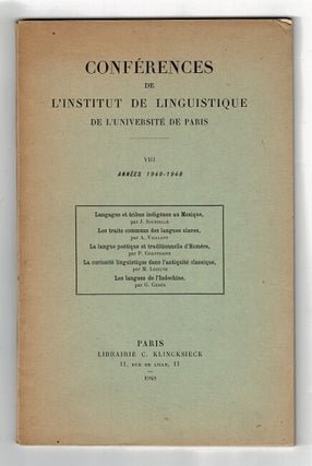 Item #59493 Conferences de l'Institut de Linguistique de l'Universite de Paris. Vol VIII. P....