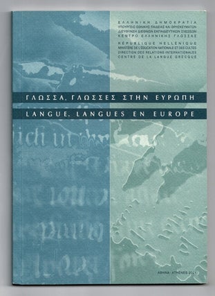 Item #59611 Langue, Societe, Histoire: L'Europe du sud. D. N. Maronitis
