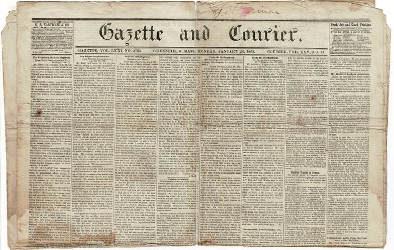 Item #59866 Gazette and Courier. Vol. LXXI, No. 3725