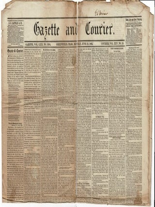 Item #59886 Gazette and Courier. Vol. LXXI, No. 3694