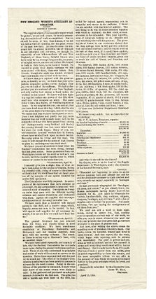 Item #60073 Three broadside Monthly Reports. Abby W. May, chairman