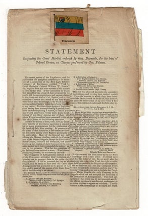 Item #60088 Statement respecting the court martial ordered by Gen. Burnside, for the trial of...