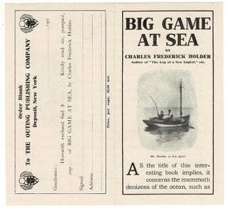 Item #60110 Big game at sea. Charles Frederick Holder