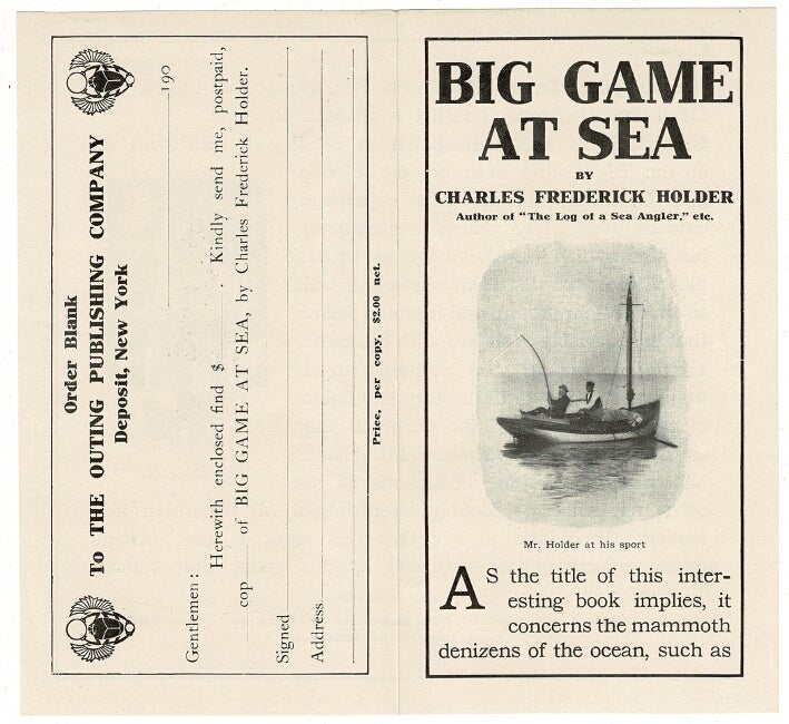 Item #60110 Big game at sea. Charles Frederick Holder.