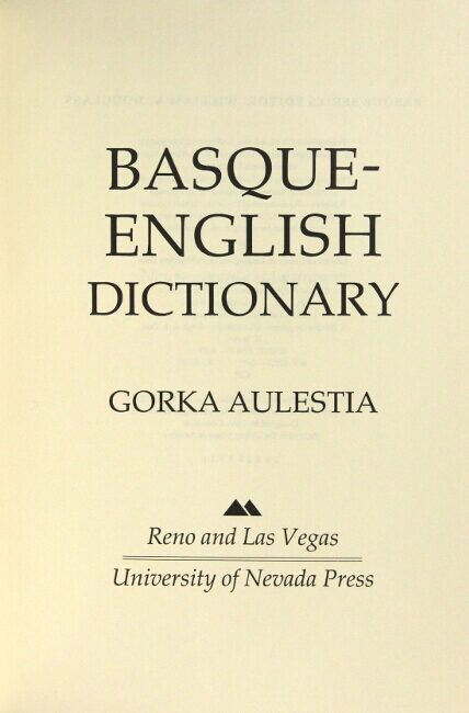 Basque Dictionary Basque-English dictionary | Gorka Aulestia