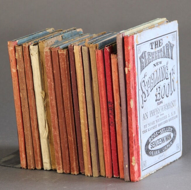 Item #60306 A collection of 17 "blue-back" spelling books published for the Japanese market. Noah Webster.