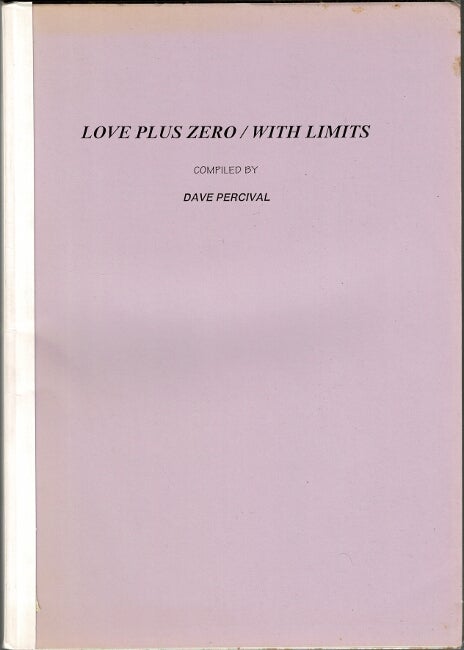 Item #60559 Love plus zero / with limits. Dave Percival.