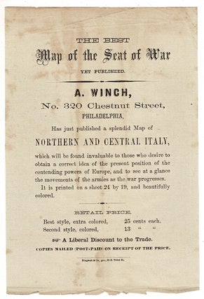 Item #60645 The best map of the seat of the war yet published. A. Winch ... has just published a...