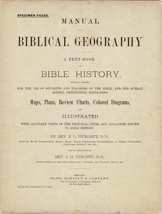 Item #60661 Specimen pages. Manual of biblical geography. A text-book on Bible history,...