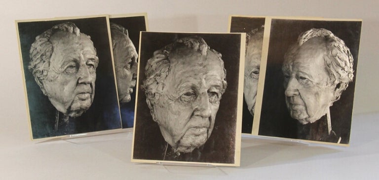 Item #60728 Five mounted photographs of a clay bust of Frank Lloyd Wright. Stuart Weiner, photographer.