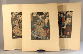 Item #60781 [Triptych of:] Shirai Gonpachi, Miura-ya Komurasaki and Miura-ya Wakamurasaki....