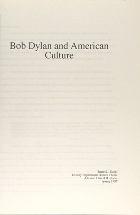 A collection of twenty-four Masters and PhD theses in 31 volumes on Bob Dylan and his music