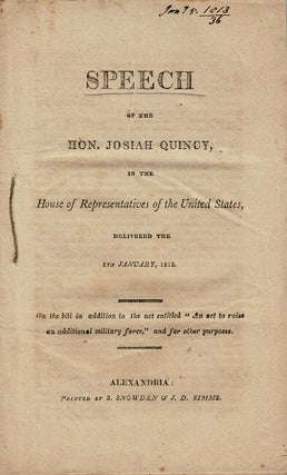 Item #61005 Speech in the House of Representatives of the United States, delivered the 5th of...