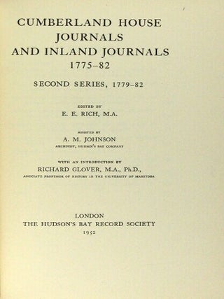 Cumberland House journals and inland journal, 1775-1782 ... With an introduction by Richard Glover