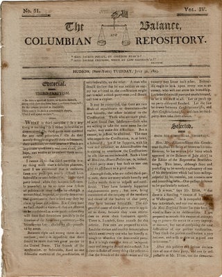 Item #61218 The Balance, Columbian Repository. No. 31. Vol. IV