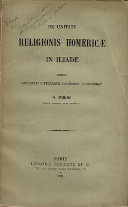 Item #61264 De unitate religionis Homericae in Iliade. Thesim Facultati litterarum parisiensi...