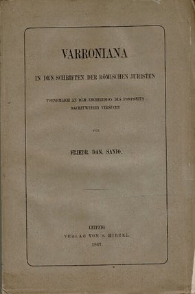 Item #61294 Varroniana in den Schriften der römischen Juristen. Vornemlich an dem Enchiridion...