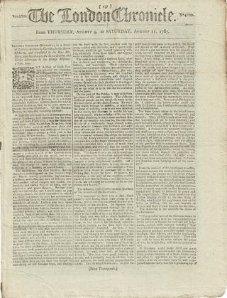 Item #61317 The London Chronicle. Vol. LXII. No. 4800