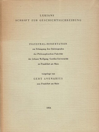 Item #61328 Lukians schrift zur geschichtsschreibung. Gert Avenarius