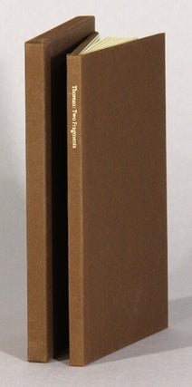 Item #61661 Thoreau: two fragments from the Journals. Edited, with a preface by Alexander C....