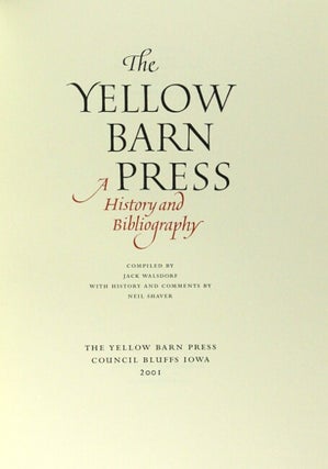 The Yellow Barn Press: a history and bibliography