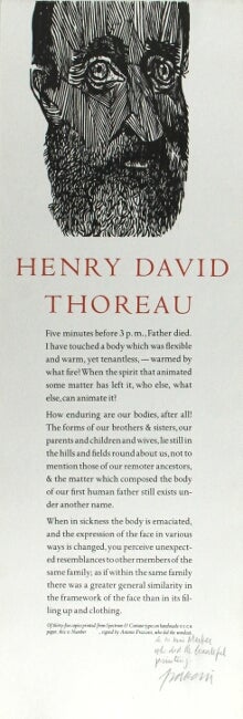 Item #61821 Five minutes before 3 p.m., Father died. Henry David Thoreau.