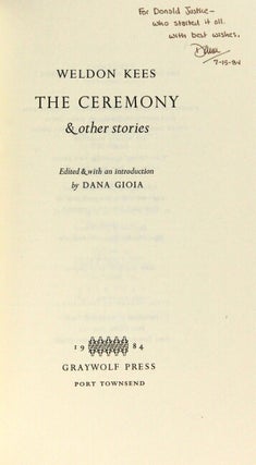 The ceremony & other stories ... edited & with an editorial introduction by Dana Gioia