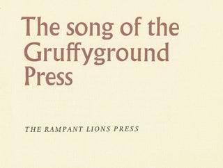 The song of the Gruffyground Press
