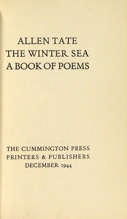 The winter sea. A book of poems