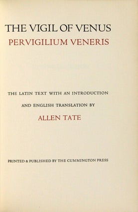 The vigil of Venus. Pervigilium Veneris. The Latin text with an introduction and an English translation