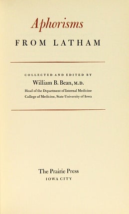 Aphorisms from Latham. Collected and edited by...
