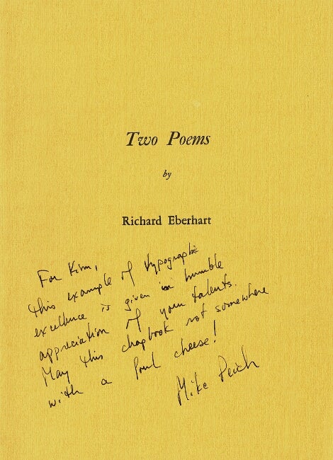 Item #62453 Two poems. Richard Eberhart.