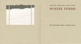 Item #62473 Winter poems. Robert Dana, Debora Greger, George O'Connell