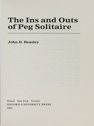 The ins and outs of peg solitaire
