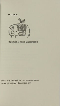 Settings. Poems by David Weissmann.
