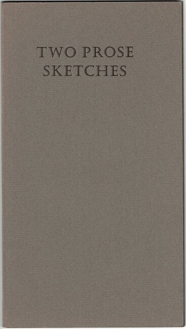 Item #62794 Two prose sketches. Introduction by Dana Gioia. Weldon Kees.