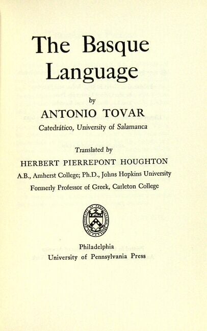 Basque Language Pdf The Basque language | Antonio Tovar