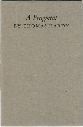 Item #62814 A fragment. Thomas Hardy