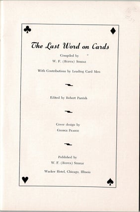 The last word on cards ... with contributions by leading card men