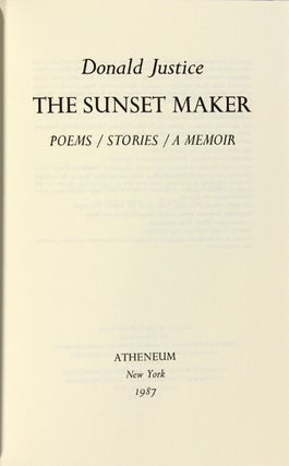 The sunset maker. Poems / stories / a memoir