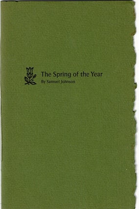 Item #62952 The Spring of the year. Samuel Johnson