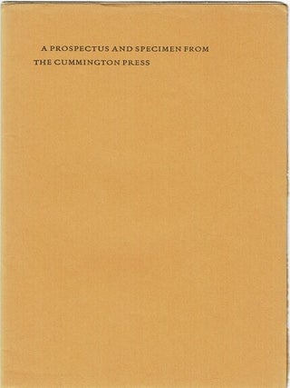 Item #63041 A prospectus and specimen from The Cummington Press