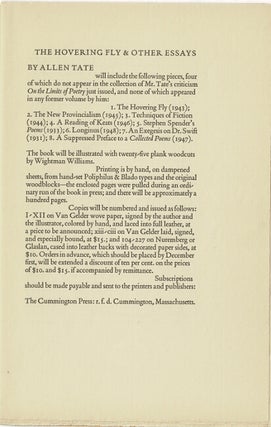 A prospectus and specimen from The Cummington Press