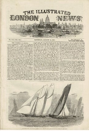 A collection of three issues of The Illustrated London News containing feature articles and illustrations of the first of what became known as The America's Cup Races