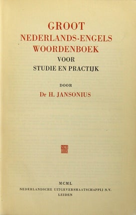 Groot nederlands-Engels woordenboek voor studie en practijk